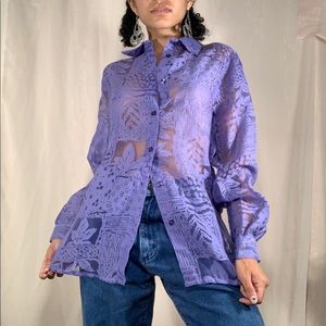 Vintage Lavender See Through Top